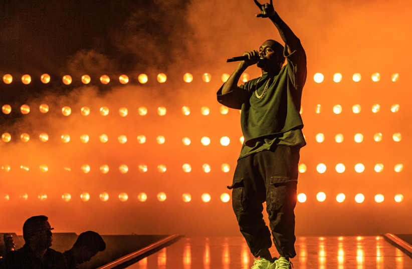  Recording artist Kanye West performs onstage at the 2015 iHeartRadio Music Festival at MGM Grand Garden Arena on September 18, 2015 in Las Vegas, Nevada.  (photo credit: CHRISTOPHER POLK/GETTY IMAGES)