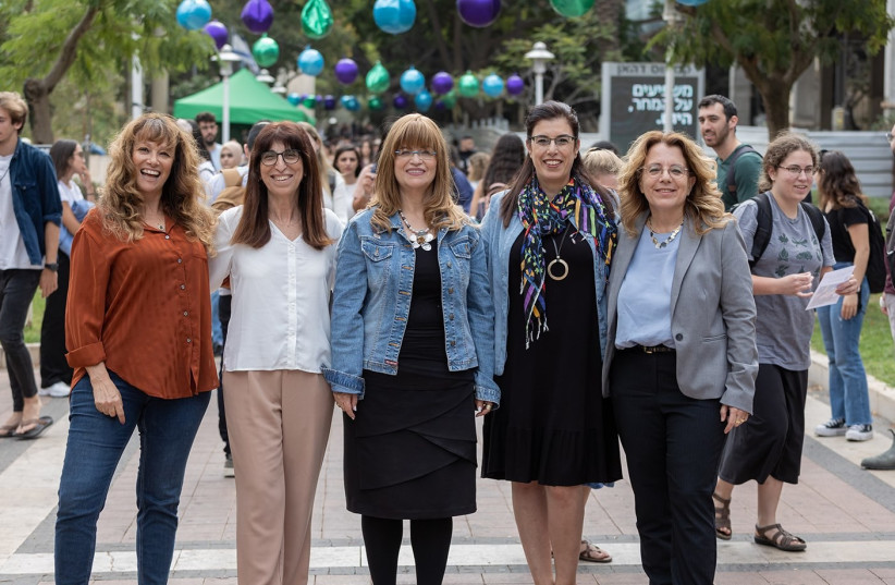  FROM LEFT: Bar-Ilan's five female deans, Profs. Nira Mishal, Ronit Sarid, Zehavit Gross, Daniela Dueck and Michal Alberstein, join the celebrations marking the opening of the 2022-23 academic year on the University campus. (credit: OSHRI PHOTO)