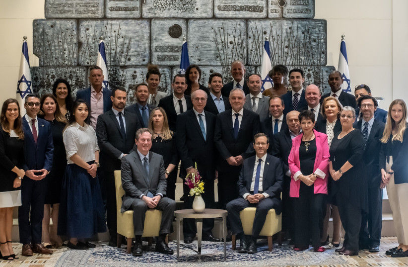  Israel's President Isaac Herzog is seen meeting with the Combat Antisemitism Movement (CAM) Advisory Board at the President's Residence in Jerusalem, on October 25, 2022. (photo credit: Tal Bar Or)