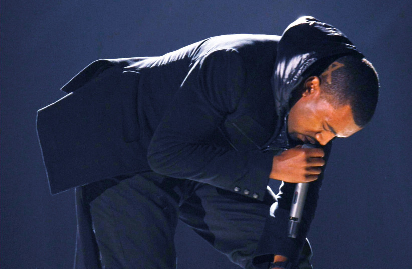  Kanye West performs at the 50th Annual Grammy Awards in Los Angeles (photo credit: REUTERS/MIKE BLAKE)