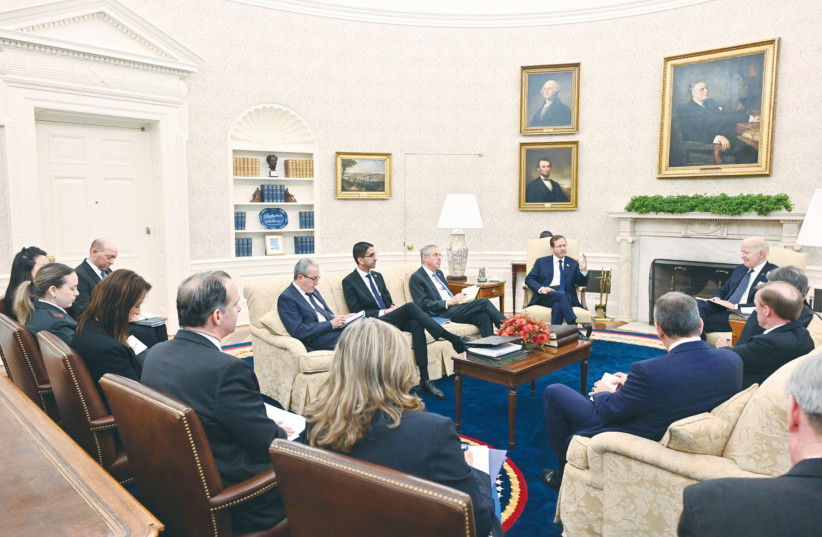  THE HERZOG brothers in the White House with President Joe Biden (credit: KOBI GIDEON/GPO)