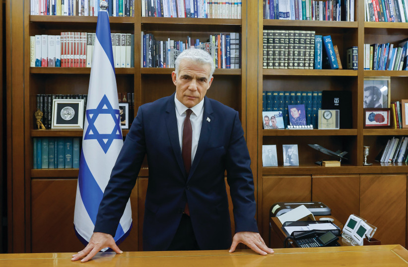  PRIME MINISTER Yair Lapid: Extremists are good at marching and shouting, but they’re not very good at running countries (photo credit: MARC ISRAEL SELLEM/THE JERUSALEM POST)