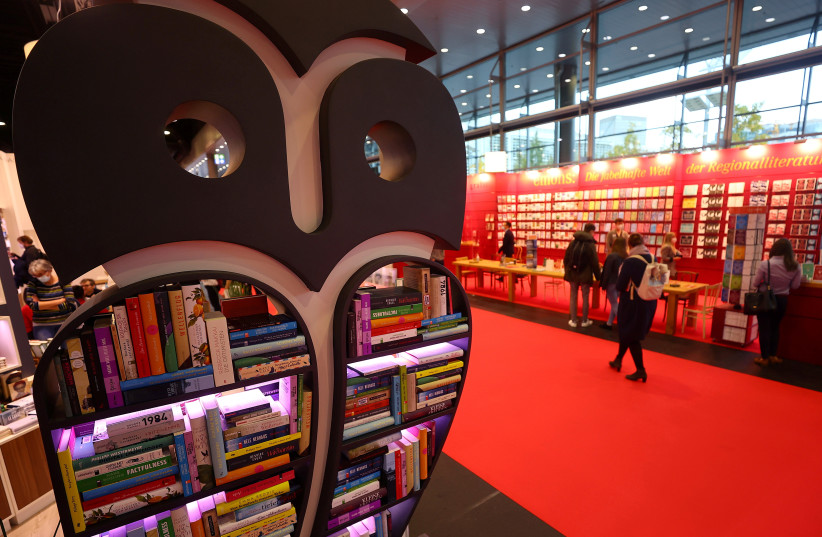  Visitors are seen at the world's largest book fair in Frankfurt, Germany (photo credit: REUTERS)