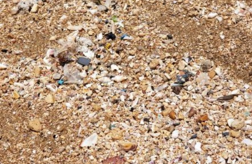  Plastic waste at the beach (photo credit: TEL AVIV UNIVERSITY)