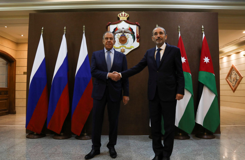  Russian Foreign Minister Sergei Lavrov meets with his Jordanian counterpart Ayman Safadi in Amman, Jordan November 3, 2022. (photo credit: REUTERS/ALAA AL SUKHNI)