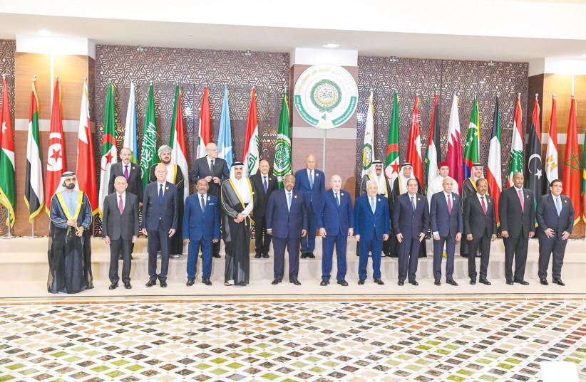  LEADERS PARTICIPATING in the Arab League Summit in Algiers, last week, pose for a group portrait. (photo credit: Tunisian Presidency/Reuters)