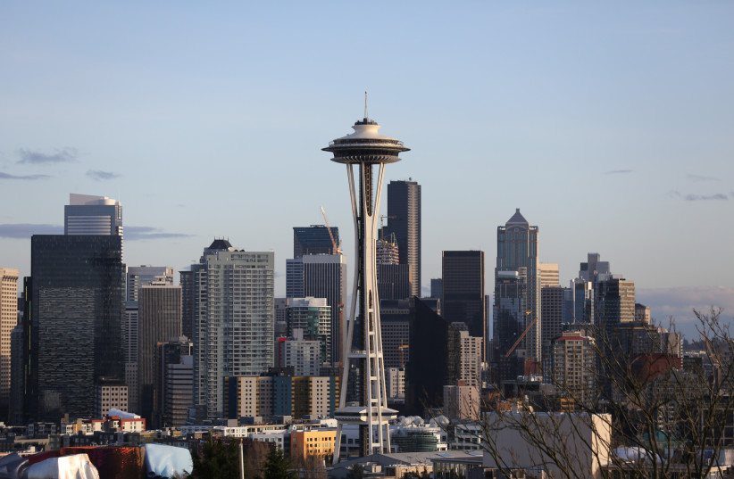  The Space Needle is seen on the skyline of tech hub Seattle, Washington, US February 11, 2017. (credit: CHRIS HELGREN/REUTERS)