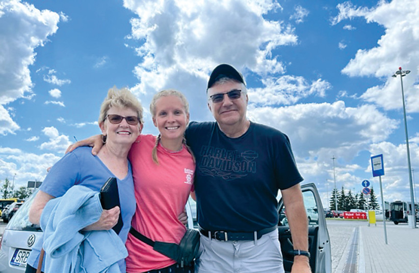  Pastor Nucciarone with his wife, Billie; and Sarah from the US, a basketball trainer at the sports camp in Poland. (photo credit: PASTOR NUCCIARONE)