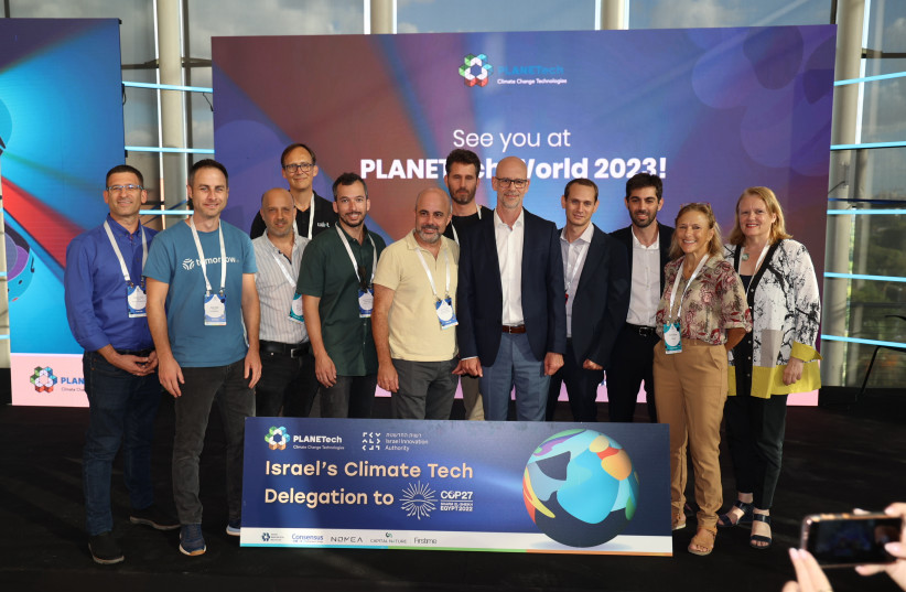  The Israeli Climate Tech delegation to COP27, after being chosen at the PLANETech 2022 conference in Tel Aviv in September. (photo credit: PERRY MENDELBOYM)