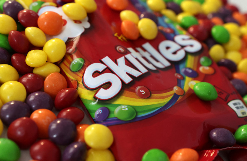  Skittles candy pack is seen in this illustration taken July 17, 2022 (photo credit: REUTERS/DADO RUVIC)