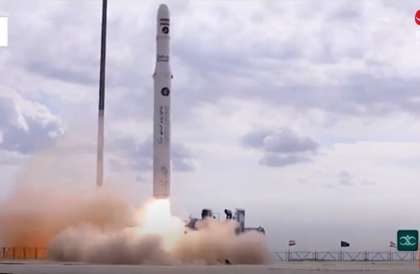  Launch of Qaem 100 satellite (photo credit: MEHR NEWS AGENCY)