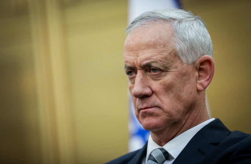  Defense Minister and leader of the National Unity Party Benny Gantz at a faction meeting of the National Unity Party at the Knesset, Israel's parliament, in Jerusalem on November 6, 2022.  (credit: NOAM REVKIN/FLASH90)