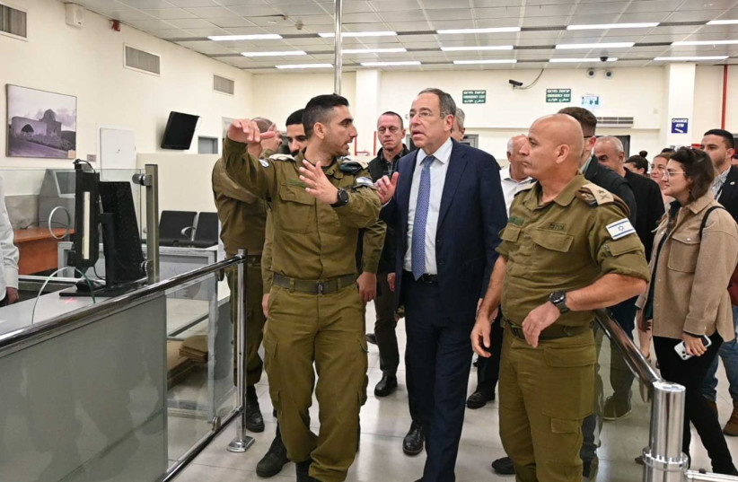  US Ambassador to Israel Tom Nides visited the Allenby Crossing on early Wednesday, to hear an update on the pilot program which has seen the crossing remain open 24 hours a day, November 9, 2022 (credit: Jeries Mansour, US Office of Palestinian Affairs)