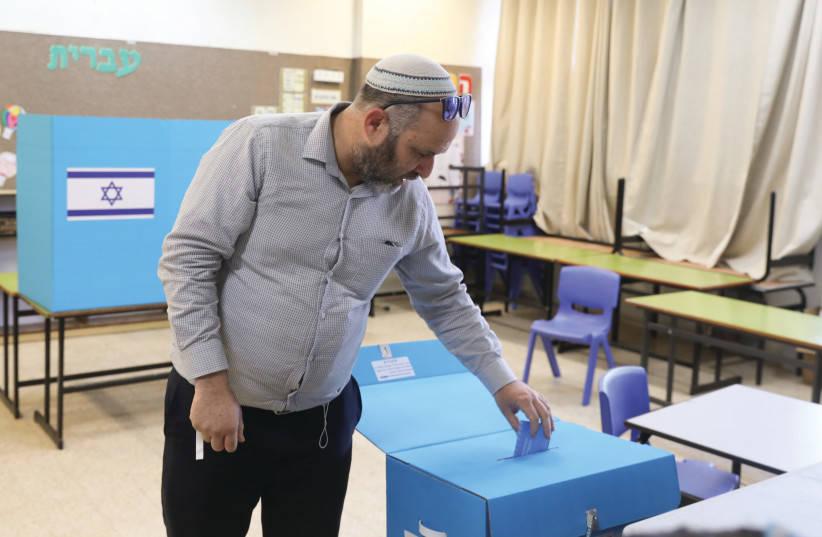  VOTING TAKES place on Election Day, last week (photo credit: NOAM REVKIN FENTON/FLASH90)