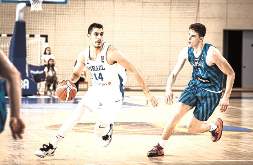 IN ISRAEL’S 75-62 loss to Slovenia on Friday in their FIBA World Cup qualifier, 20-year-old guard Noam Dovrat had eight points and two assists in 16 minutes (photo credit: FIBA)