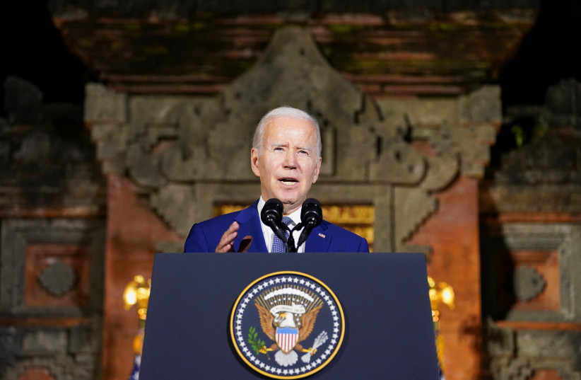 US President Joe Biden speaks during a news conference following his meeting with Chinese president Xi Jinping, ahead of the G20 leaders' summit, in Bali, Indonesia, November 14, 2022. (credit: REUTERS/KEVIN LAMARQUE)