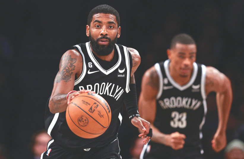  BROOKLYN NETS basketball player Kyrie Irving (left) is among Jew-hatred’s most vocal and visible proselytizers, says the writer (photo credit: USA TODAY Sports/Reuters)