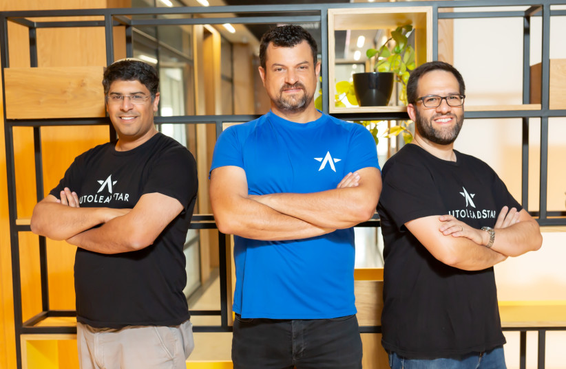  utoLeadStar's co-founders (left to right): Chief of Product Eliav Moshe, CEO Aharon Horwitz, CTO Yishai Goldstein (photo credit: MICHA PAUL)