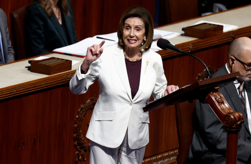 US House Speaker Nancy Pelosi (D-CA) announces that she will remain in Congress but will not run for re-election as Speaker after Republicans were projected to win control of the House of Representatives, on the floor of the House Chamber of the U.S. Capitol in Washington, US, November 17, 2022. (photo credit: REUTERS/EVELYN HOCKSTEIN)