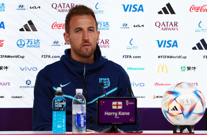 England's Harry Kane during a press conference (photo credit: REUTERS/GARETH BUMSTEAD)