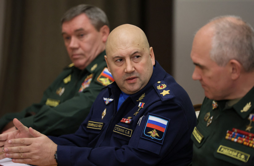  Commander of Russia's Aerospace Forces Sergei Surovikin attends a meeting in Sochi (photo credit: REUTERS)