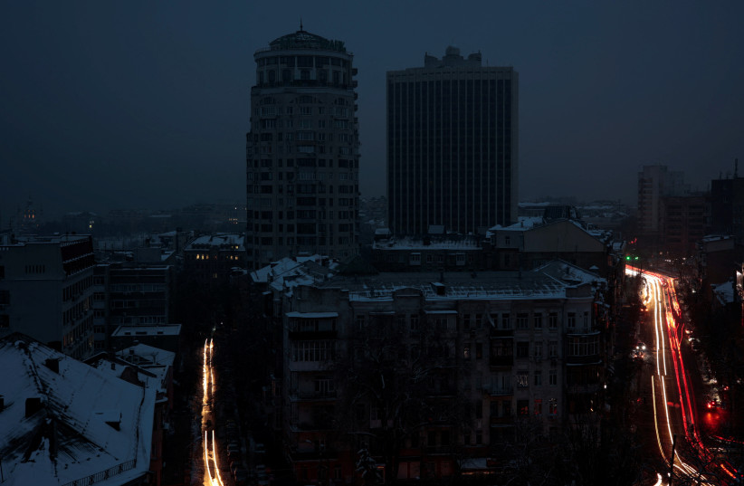  A view shows the city without electricity after critical civil infrastructure was hit by Russian missile attacks in Kyiv (credit: REUTERS)