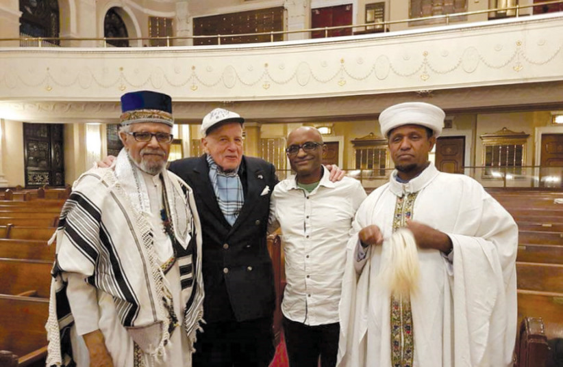  SHMUEL YILMA (third from left) celebrates the Sigd in New York. (photo credit: Shmuel Yilma)