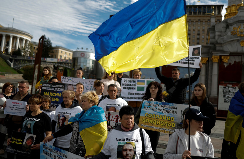  Relatives of Ukrainian prisoners of war (POWs) attend a rally demanding to speed up their release from a Russian captivity, in Kyiv (credit: REUTERS)