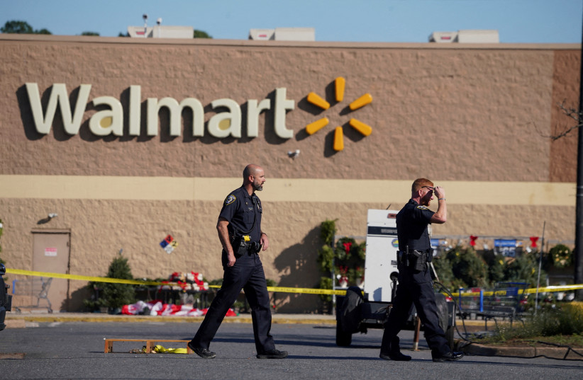  Walmart in Chesapeake, Virginia following the shooting. (photo credit: REUTERS)