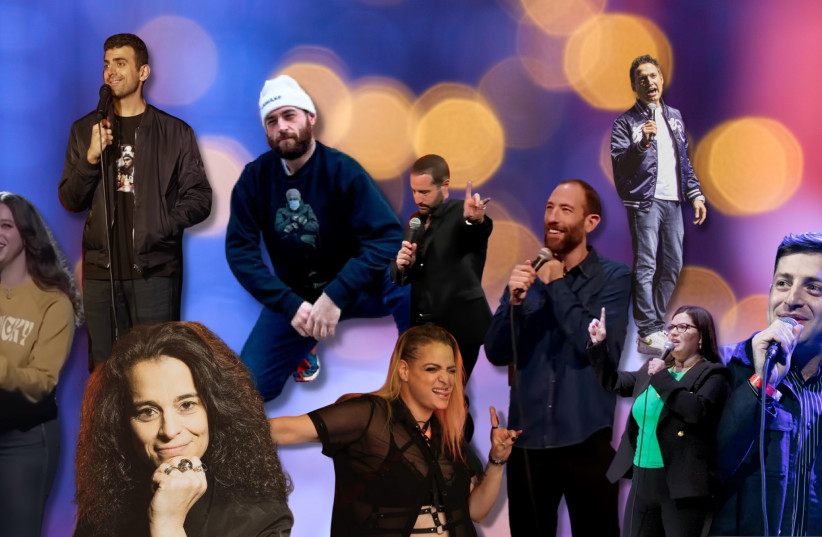 As antisemitism spends months in the pop culture spotlight, Jewish comedians tackle the hate onstage and on social media. (credit: VARIOUS SCREENSHOTS VIA YOUTUBE/PHOTOS COURTESY/DESIGN BY JACKIE HAJDENBERG)