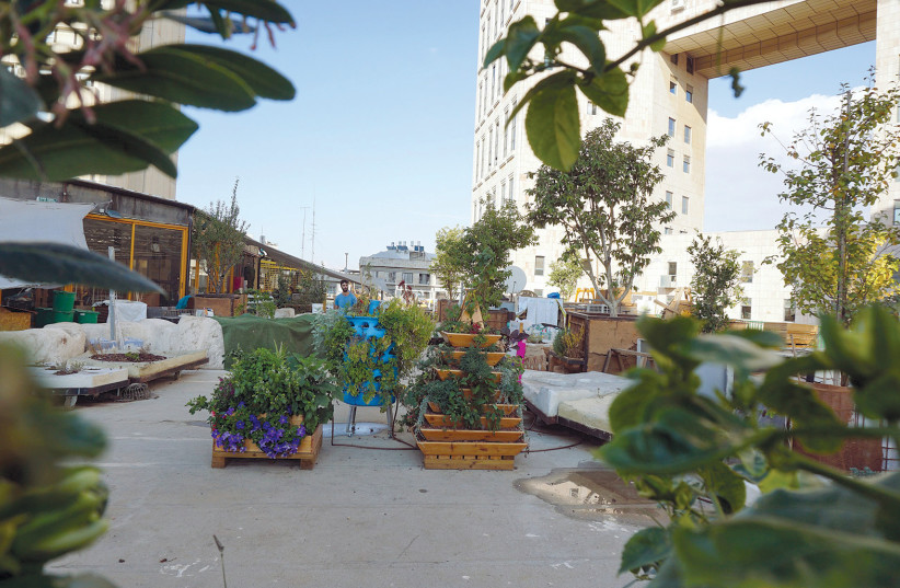  THE MUSLALA rooftop garden on top of the Clal Building. (photo credit: Wikimedia Commons)