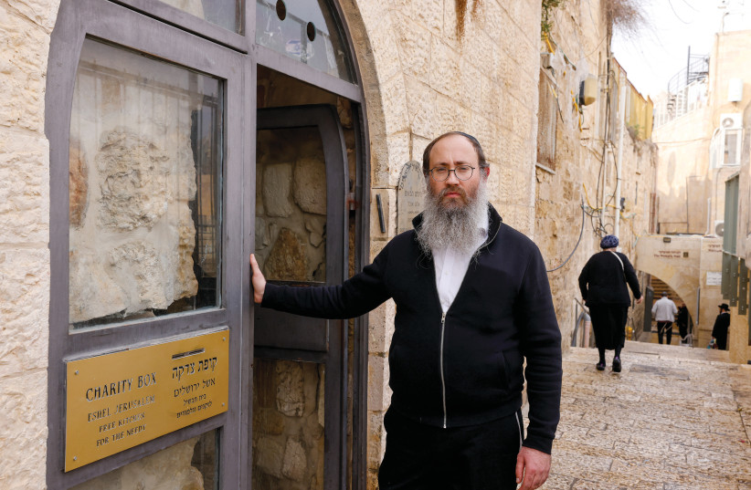  MENACHEM TRAXLER outside the Colel Chabad soup kitchen in the Old City. (photo credit: MARC ISRAEL SELLEM)