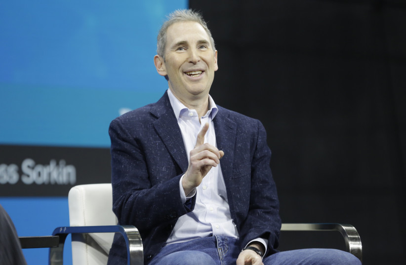  Amazon CEO Andy Jassy on stage at the 2022 New York Times DealBook conference on November 30, 2022 in New York City.  (photo credit: THOS ROBINSON/GETTY IMAGES for the NEW YORK TIMES)