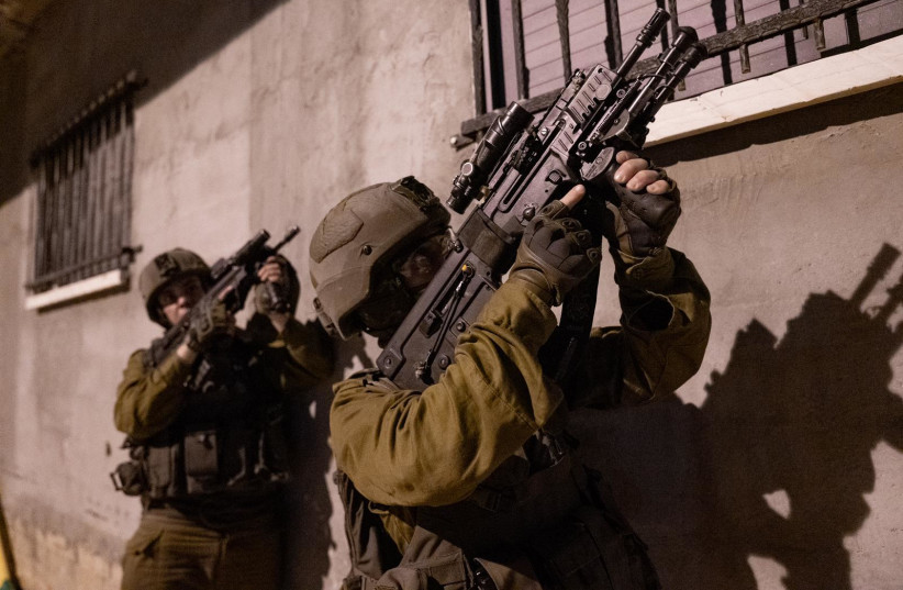  IDF soldiers operate in the West Bank as part of Operation Break the Wave, December 2022 (photo credit: IDF SPOKESPERSON'S UNIT)