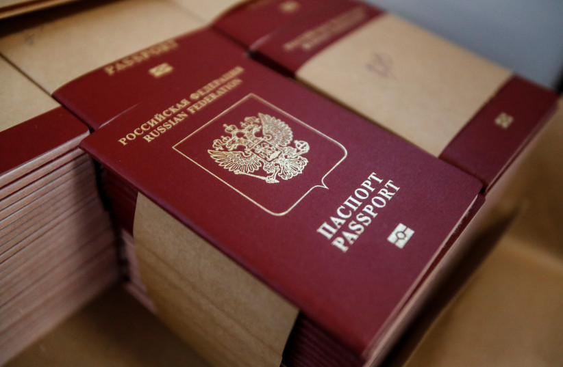  Blank Russian passports are pictured during production at Goznak printing factory in Moscow, Russia July 11, 2019 (credit: MAXIM SHEMETOV/REUTERS)