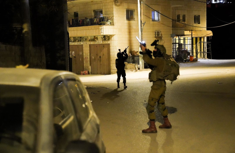  IDF soldiers carry out arrests as part of Operation Break the Wave. (photo credit: IDF SPOKESPERSON'S UNIT)