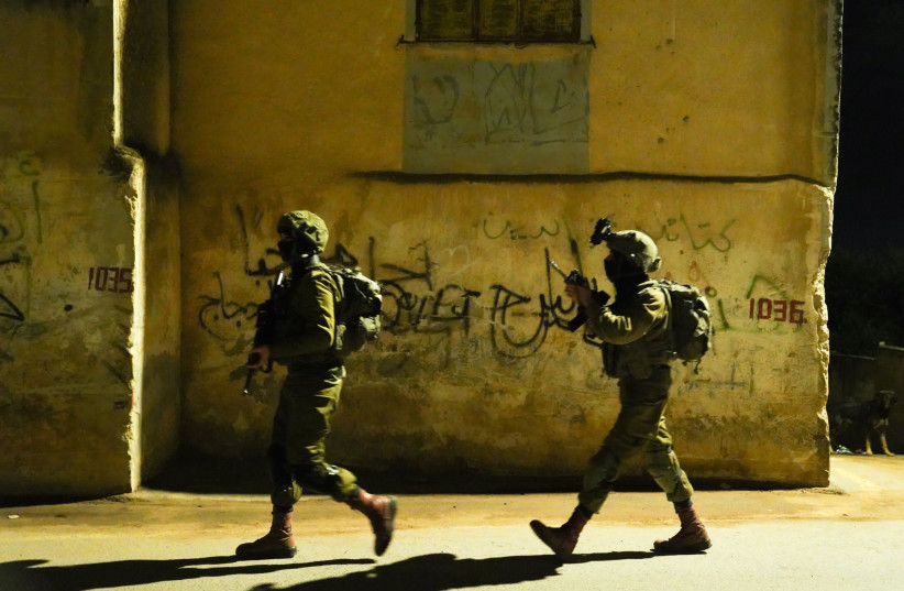  IDF soldiers carry out arrests as part of Operation Break the Wave. (credit: IDF SPOKESPERSON'S UNIT)