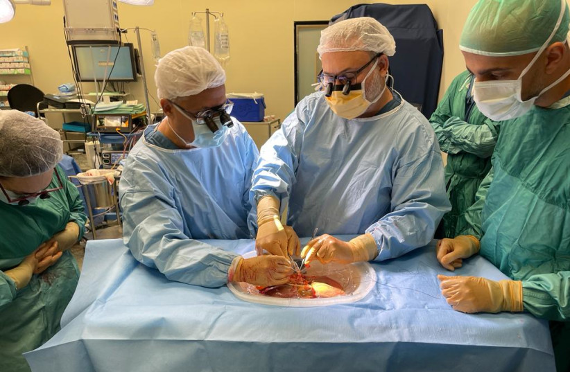  The liver transplant surgery that saved Hagai Vyacheslav's life. (photo credit: Tel Aviv Sourasky Medical Center)