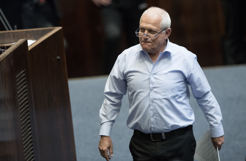  Likud MK Haim Katz seen at a Knesset plenary session on  his request for parliamentary immunity from prosecution, at the Knesset, the Israeli parliament in Jerusalem on February 17, 2020. (credit: YONATAN SINDEL/FLASH90)