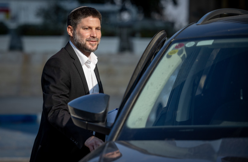  Religious Zionist Party head Bezalel Smotrich is seen after coalition meetings in Jerusalem, on December 5, 2022. (photo credit: YONATAN SINDEL/FLASH90)