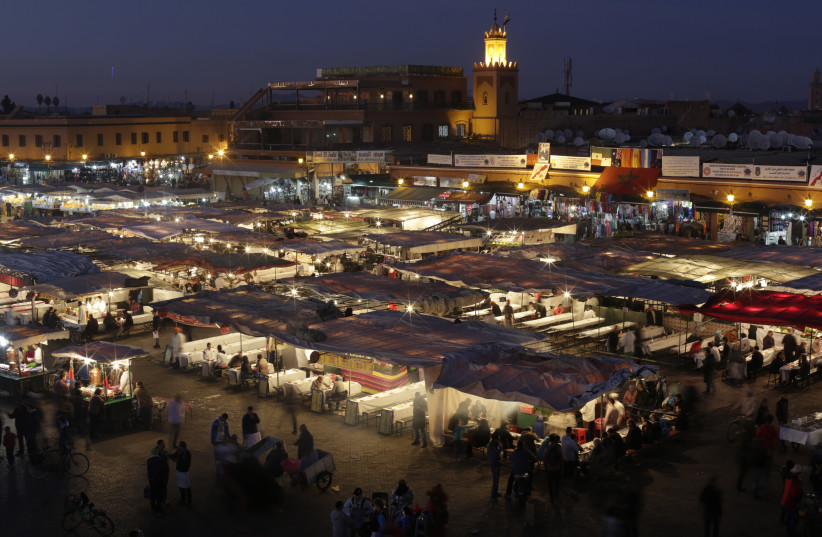  A view of Djamaa Lafna square and its restaurants in Marrakesh's old city December 18, 2014. Picture taken December 18, 2014.  (credit: REUTERS/YOUSSEF BOUDLAL)