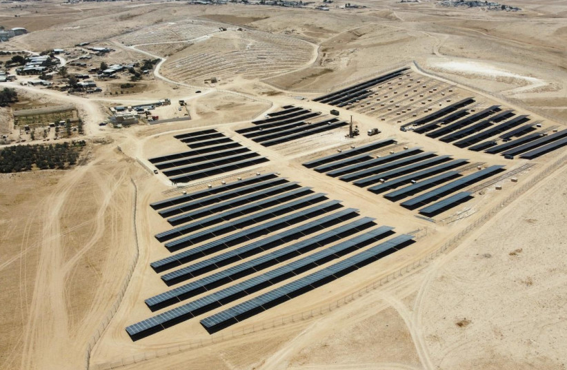  A view of Marom Energy's solar projects in development in Israel's Negev Desert on privately held Bedouin land (photo credit: COURTESY OF MAROM ENERGY)