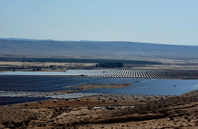  Plot C at the Ashalim Power Station is made up of photovoltaic solar panels. (credit: MAYA MARGIT/THE MEDIA LINE)