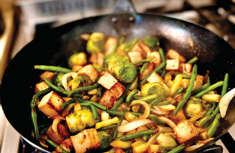  Green beans and ginger tofu stir fry (photo credit: PASCALE PEREZ-RUBIN)