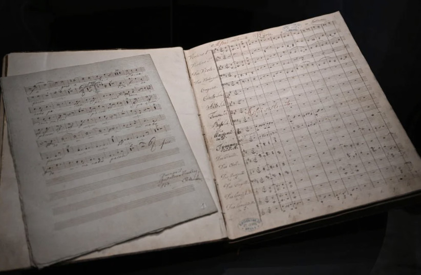  Beethoven’s handwritten manuscript for the fourth movement of his String Quartet in B-flat Major  (photo credit: REUTERS)