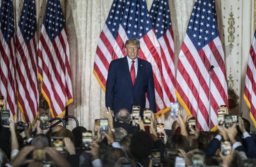 Donald Trump announces his bid for the presidency at Mar-a-Lago in Palm Beach, Fla., Nov. 15, 2022. (Thomas Simonetti for The Washington Post via Getty Images) (photo credit: Thomas Simonetti)