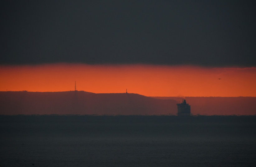  A cross channel ferry is seen in the English Channel (credit: REUTERS)