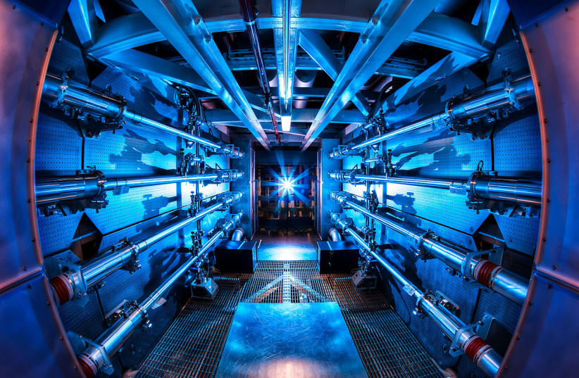  The preamplifiers of the National Ignition Facility are the first step in increasing the energy of laser beams as they make their way toward the target chamber. This facility is being used to test fusion energy. (credit: Wikimedia Commons)