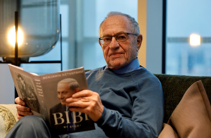  American jurist Alan Dershowitz sits for a photo during a visit to Israel, whose leaders he met to discuss proposed reforms to the country?s Supreme Court, in Tel Aviv, Israel December 8, 2022.  (photo credit: REUTERS/AMIR COHEN)