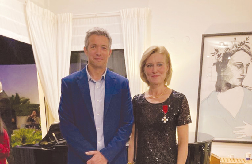  OUTGOING COMMUNICATIONS Minister Yoaz Hendel with Ambassador of Finland Kirsikka Lehto-Asikainen.  (photo credit: Courtesy Embassy of Finland)